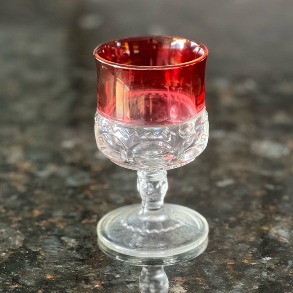 VINTAGE Kings Crown Ruby Flashed Cordial Glass by Tiffin Franciscan (1943-1962) - Picture 3 of 8